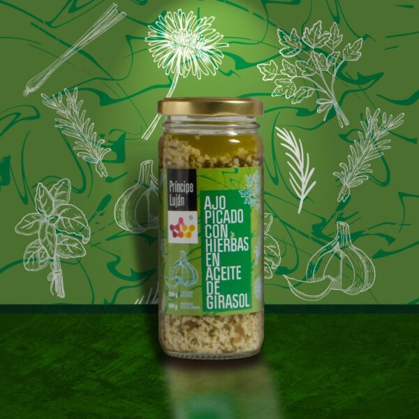 Ajo picado con Hierbas en Aceite de Girasol